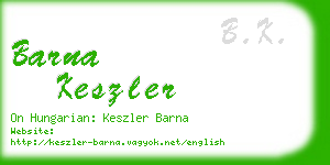 barna keszler business card